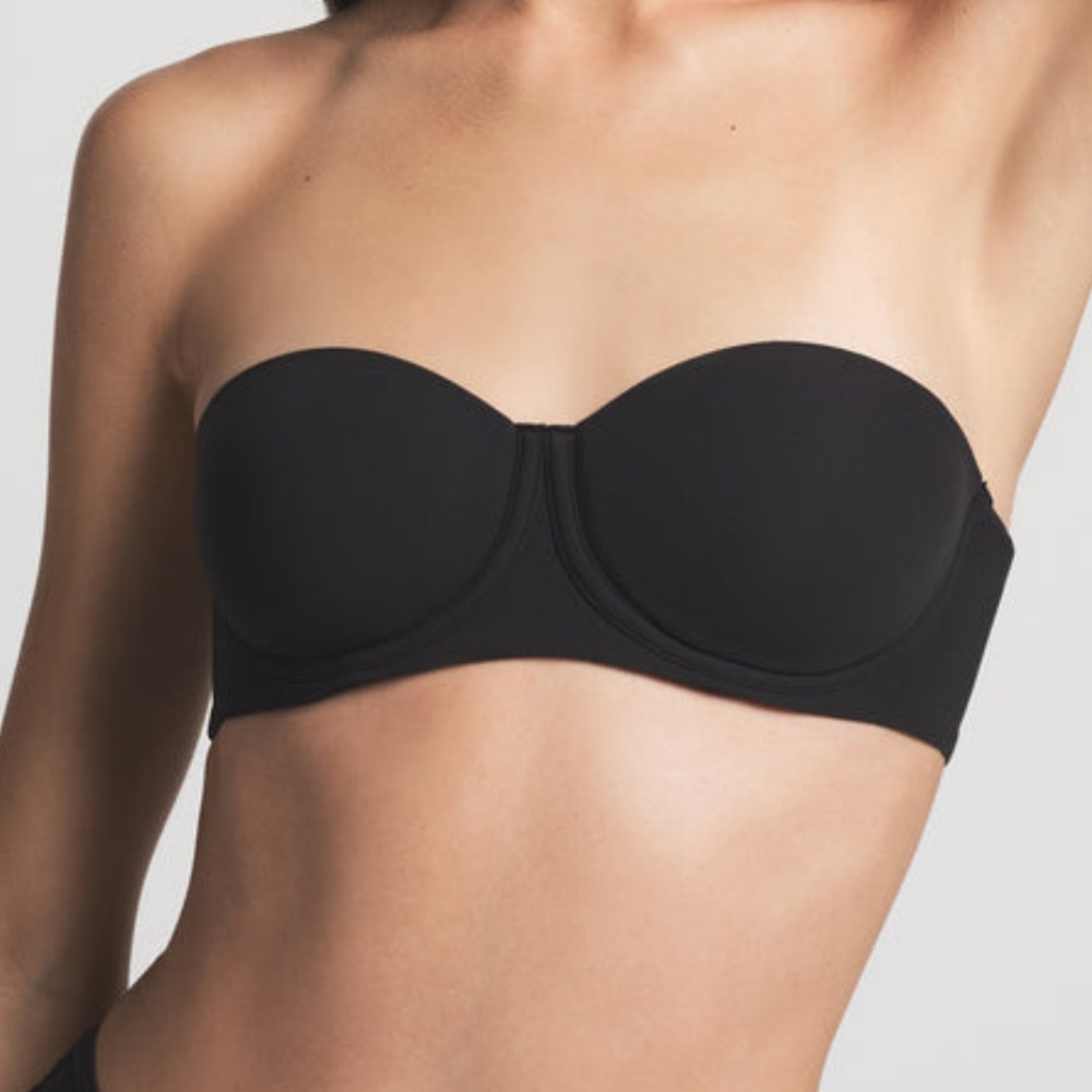 SKIMS NBW Fits Everybody Strapless Bra 34C Onyx